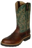 Twisted X MSC0005 for $189.99 Men's' Pull On Work Boot with Cognac Glazed Pebble Leather Foot and a Round Steel Toe